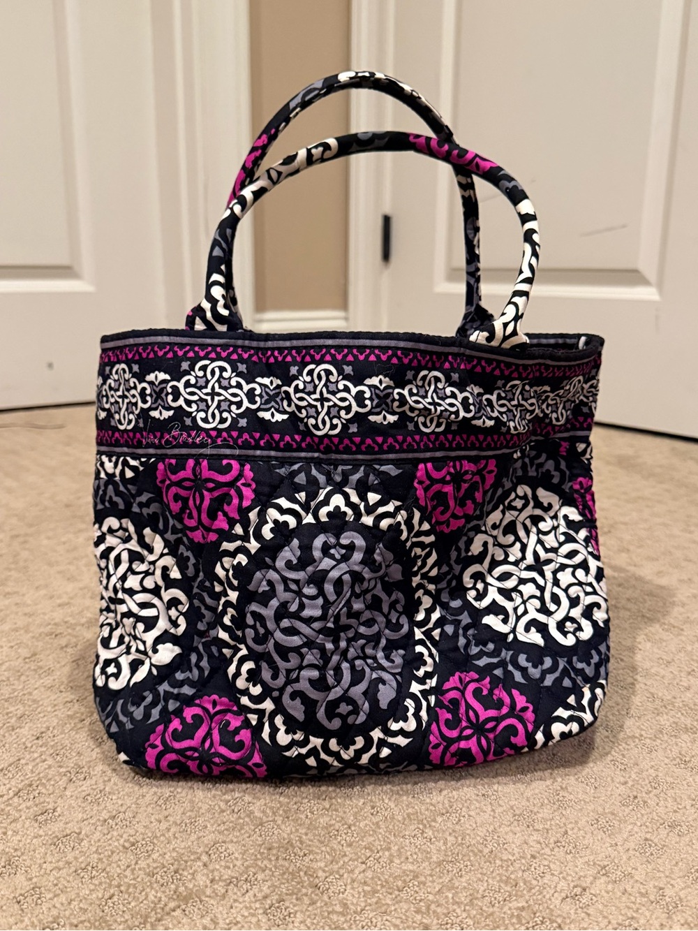 NEVER USED Vera Bradley Holiday Tote Bag in the "Canterberry Magenta" pattern.